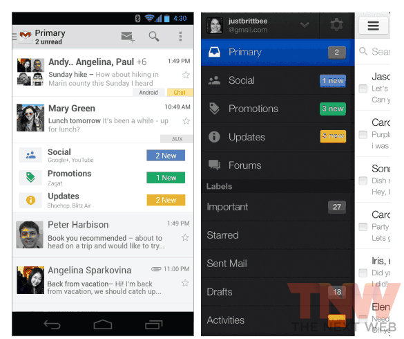 Restyling Gmail app