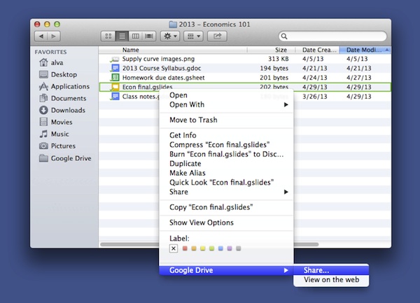 Google Drive condivisione veloce Mac PC
