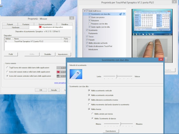Scrolling due dita Windows 8