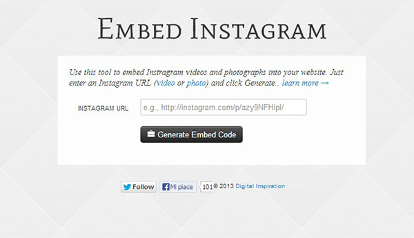 Embed Instagram