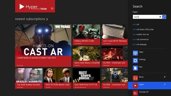 YouTube windows 8