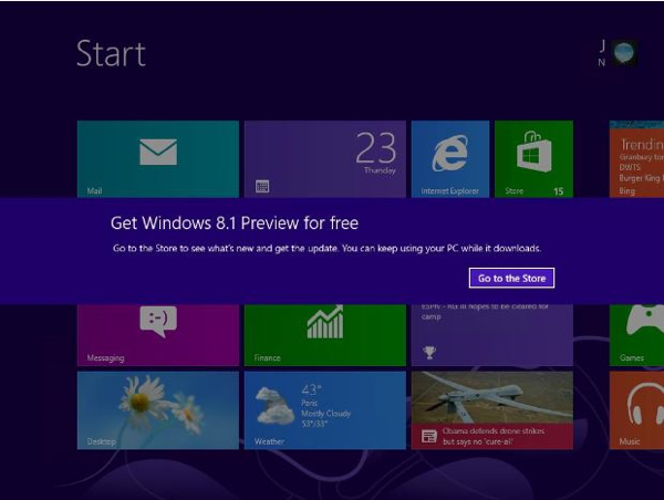 Windows 8.1 preview upgrade