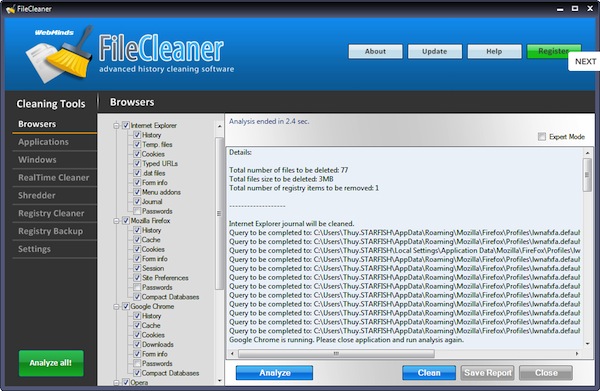 FileCleaner, pulire Windows controllando in real time i file temporanei