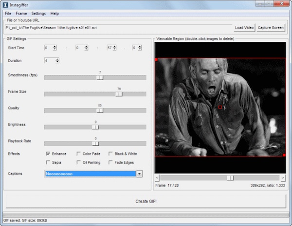 Instagiffer, trasformare video in GIF aggiungendo didascalie ed effetti 