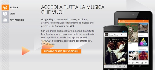 Google Play Music All Access è ora disponibile in Italia