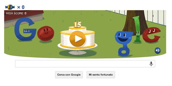 Google compie 15 anni e festeggia con uno speciale doodle interattivo