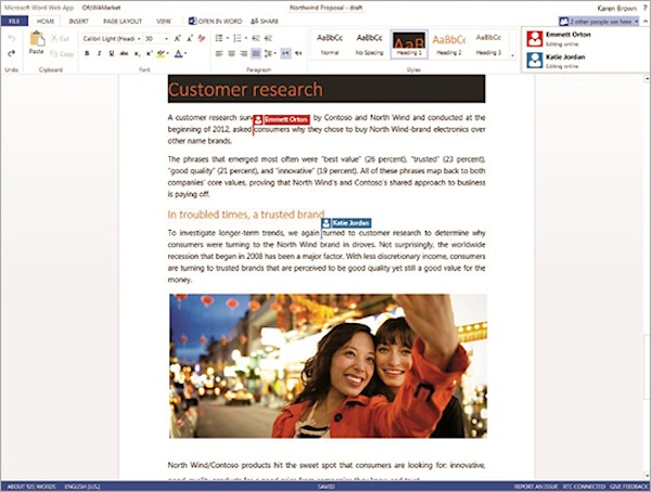 Microsoft Office Web Apps, introdotto l'editing collaborativo