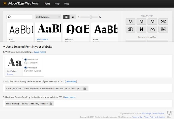 Adobe Edge Web Fonts