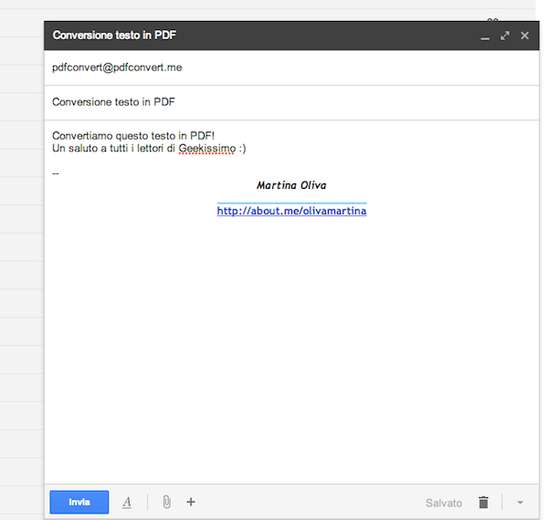 PDF Convert, convertire file in PDF inviando email