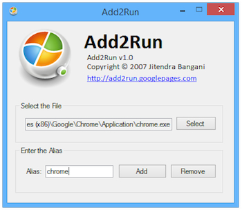 Add2Run, lanciare qualsiasi applicazione dal comando Esegui di Windows 
