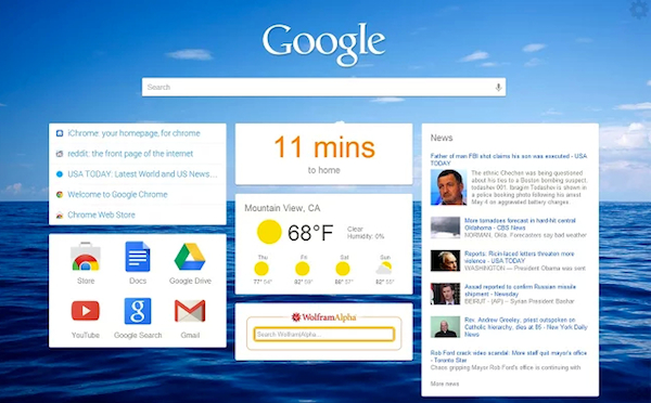 iChrome, la pagina Nuova Scheda di Chrome in stile Google Now 