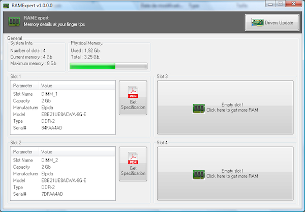 RamExpert, ottenere informazioni dettagliate sulla RAM del PC