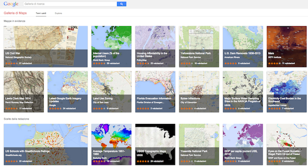 Google Maps Gallery: la piattaforma per raggruppare mappe di ogni tipo