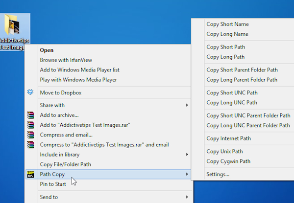 Path Copy Copy, copiare nome e percorso dei file dal menu contestuale