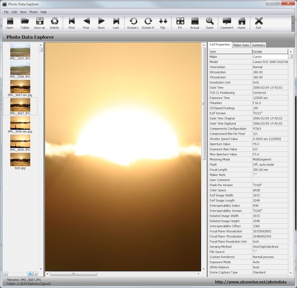 Photo Data Explorer, visualizzare immagini e modificarne i dati EXIF