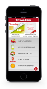 Immagine che mostra l'app TotalErg su iPhone
