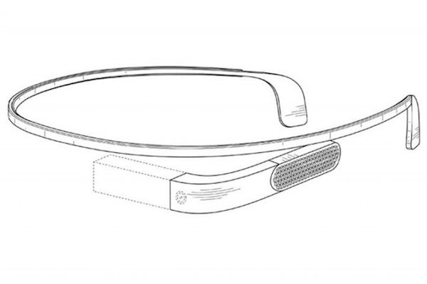 Immagine che mostra il design dei Google Glass 2 presente in un brevetto Google