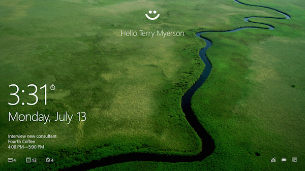 Screenshot di Windows Hello di Microsoft 