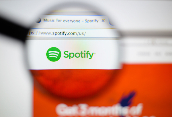 Foto che mostra il logo di Spotify