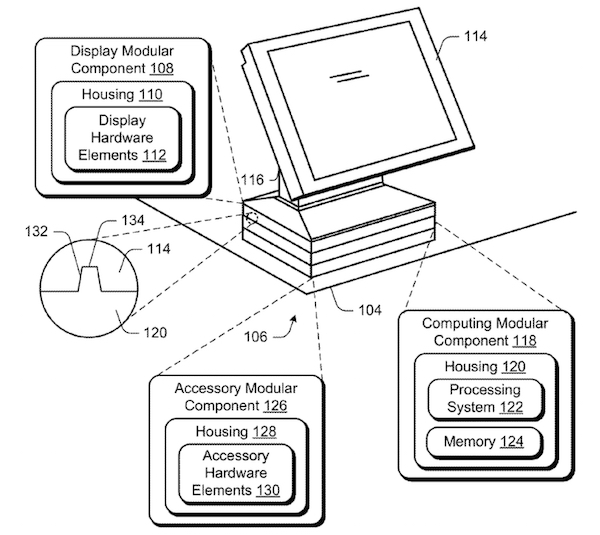 Screenshot del brevetto Microsoft relativo al PC modulare