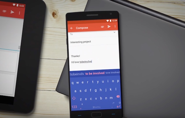 Immagine che mostra il funzionamento di SwiftKey su Android